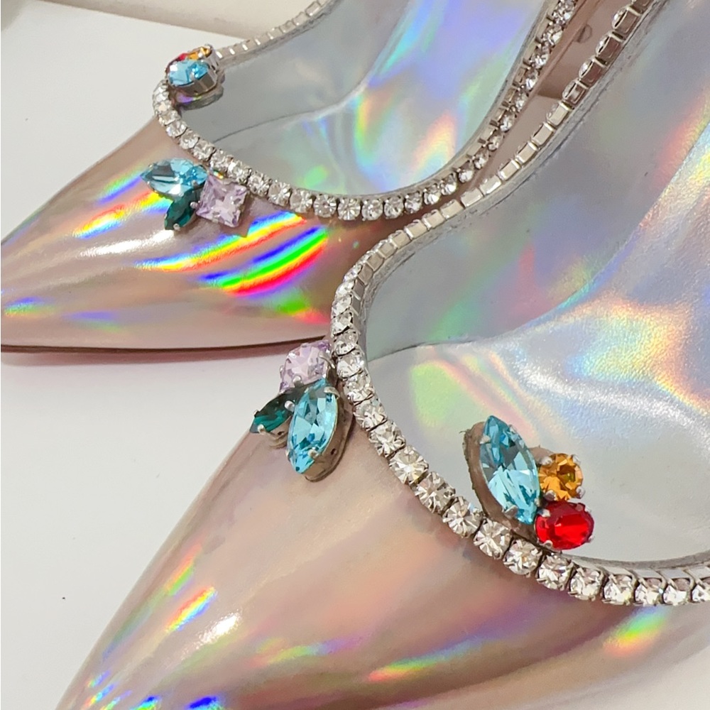 Christian Louboutin Chick Queen Iridescent Jewel Red Sole Pumps - New - Picture 7 of 12
